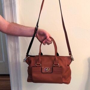 Kate Spade Hampton Road Brown Leather Satchel, Cross Body, Shoulder Bag, Purse
